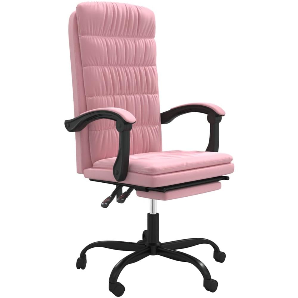 Poltrona Da Ufficio Reclinabile Rosa In Velluto - Foto 2