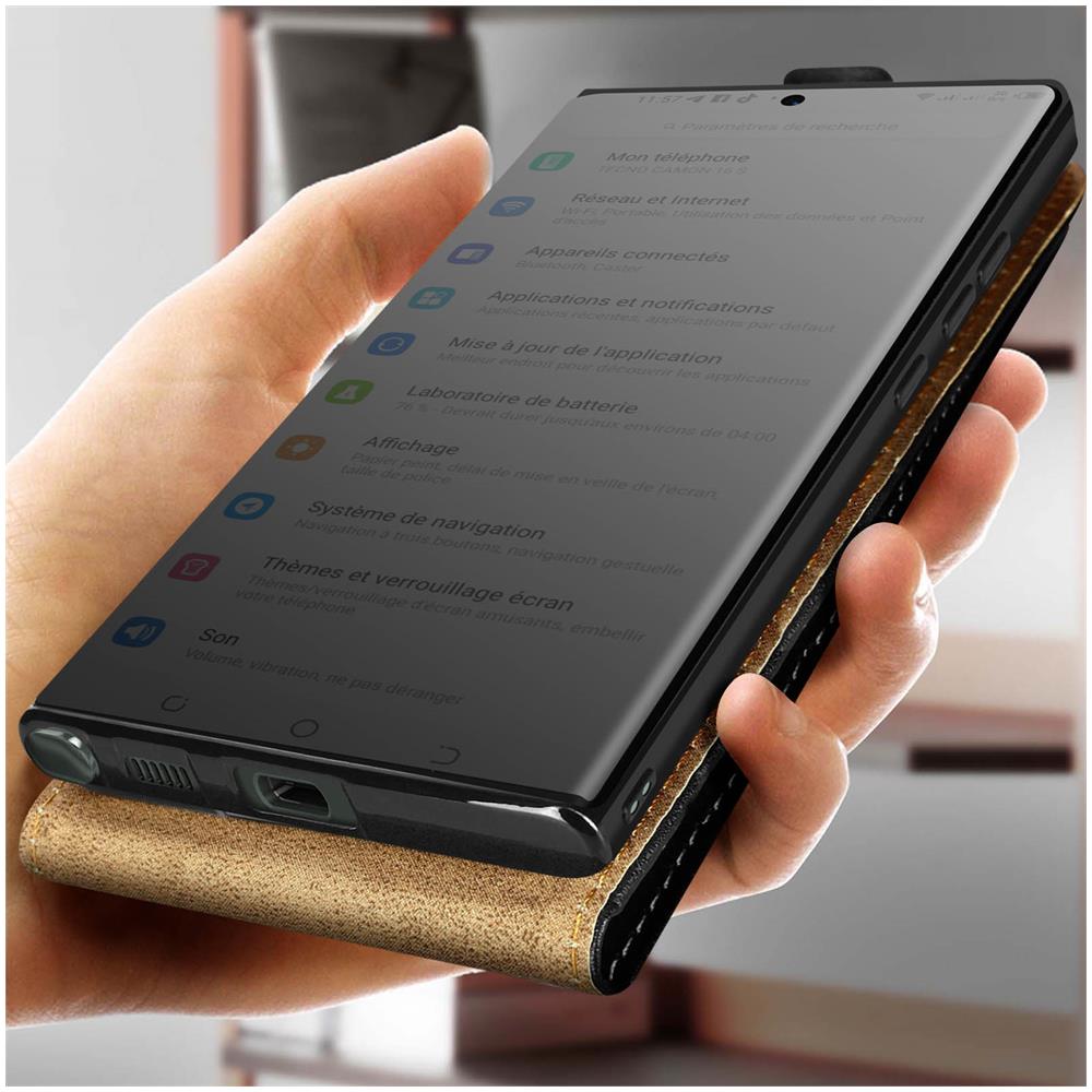 Custodia Per Samsung S23 Ultra Copertina Verticale E Portacarte Similpelle Nera - Foto 2