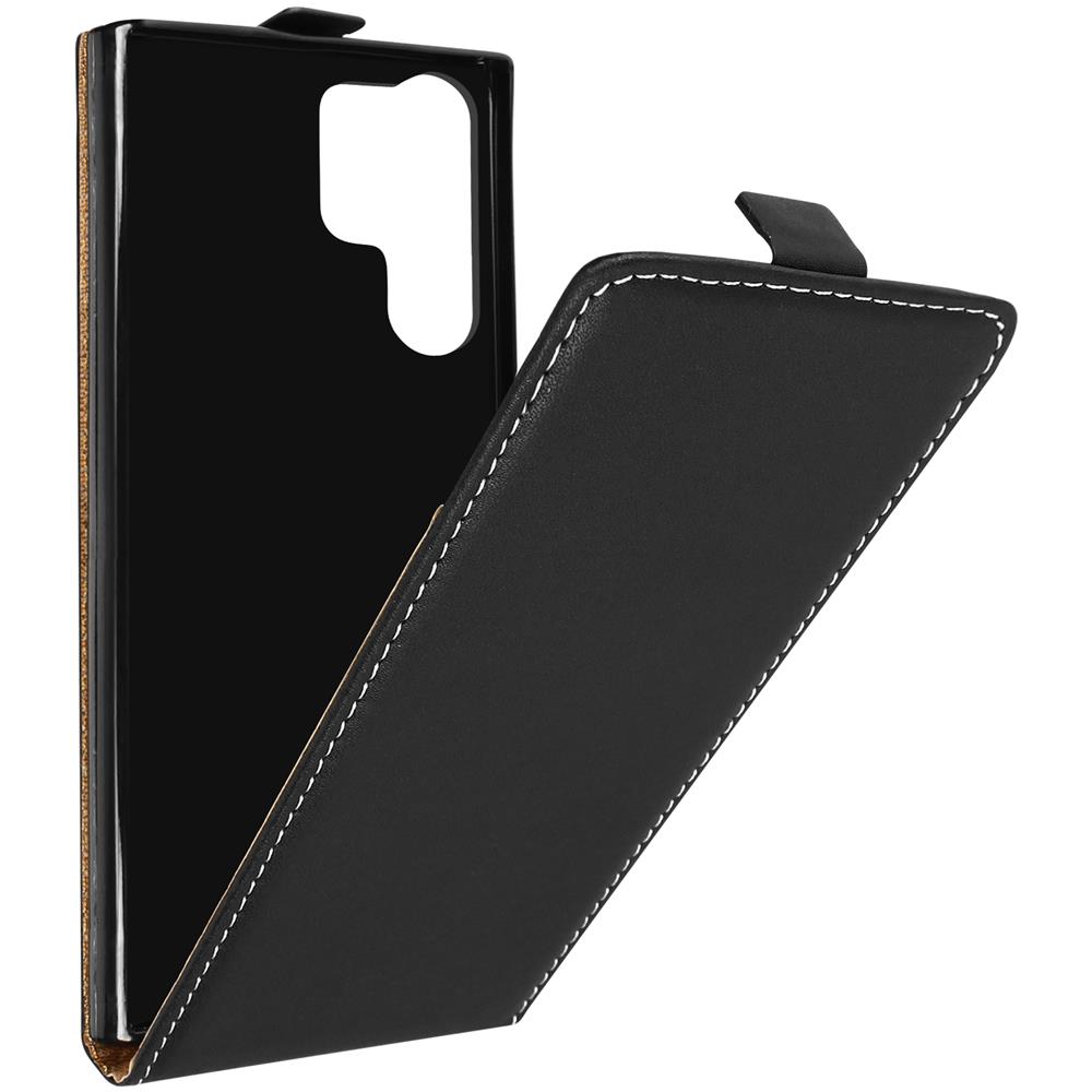 Custodia Per Samsung S23 Ultra Copertina Verticale E Portacarte Similpelle Nera - Foto 1