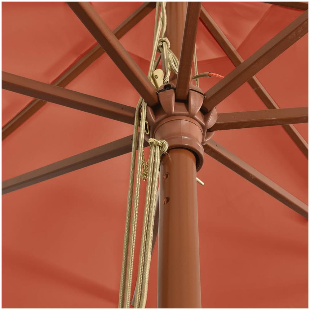 Ombrellone Da Giardino Con Palo In Legno Terracotta 400x273 Cm - Foto 7