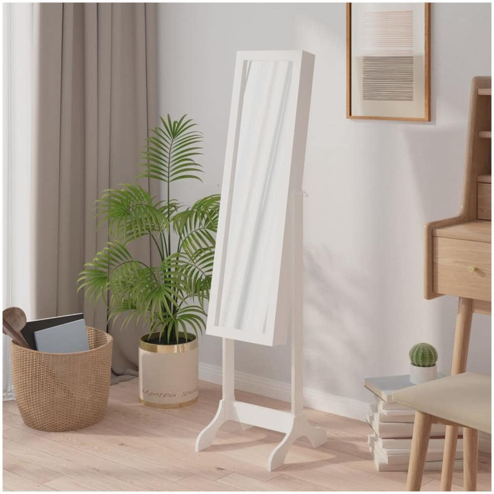 Specchio Autoportante Bianco 34x37x146 Cm - Foto 1