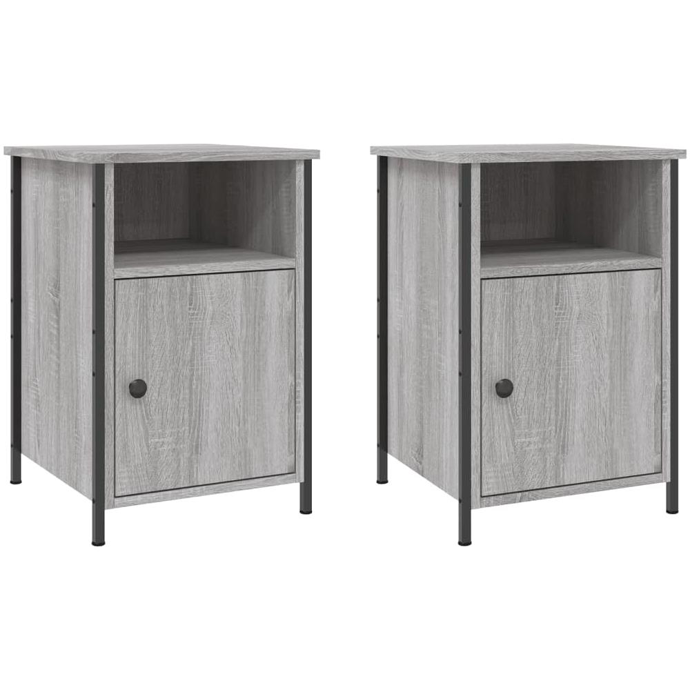 Comodini 2 Pz Grigio Sonoma 40x42x60 Cm In Legno Multistrato - Foto 2