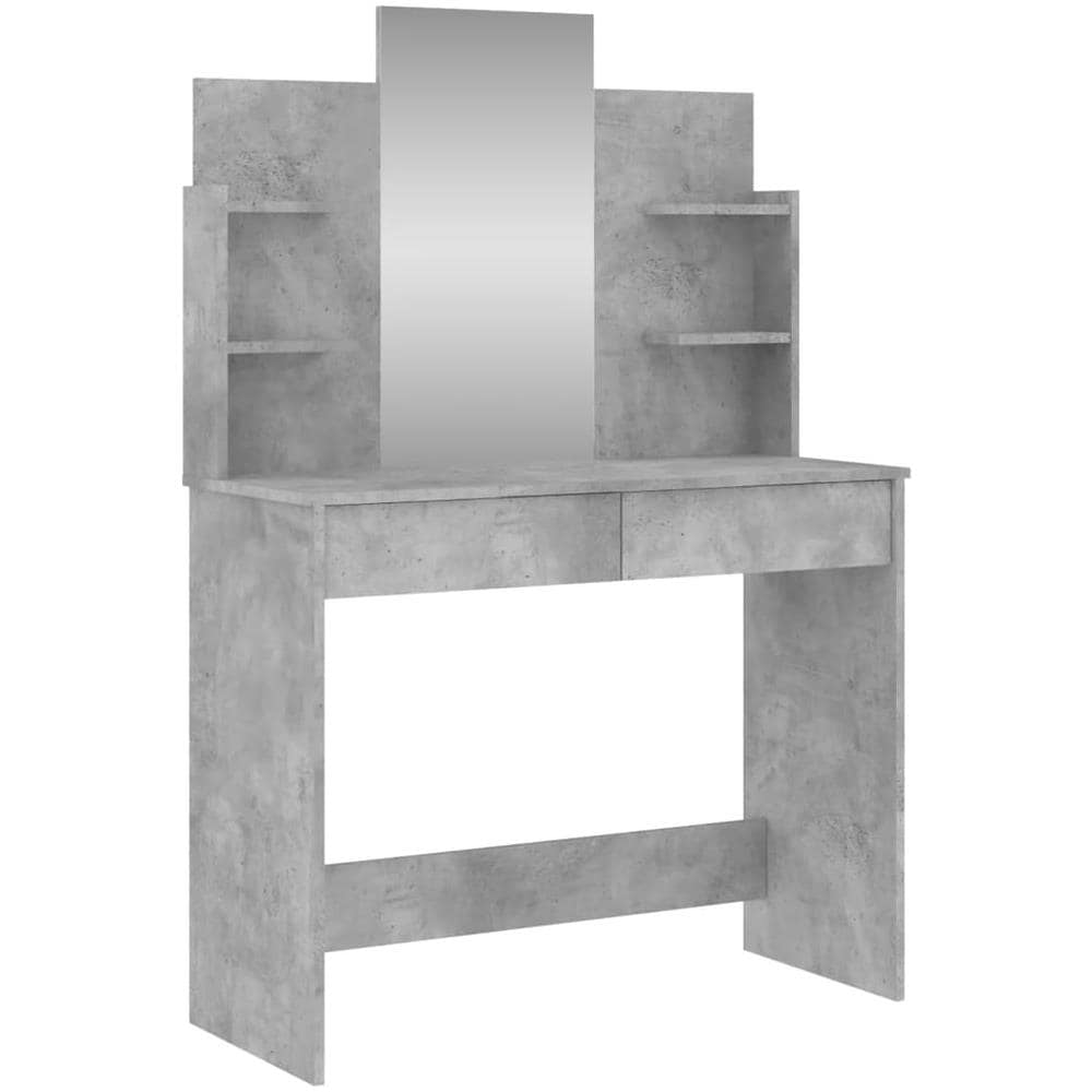 Toeletta Con Specchio Grigio Cemento 96x39x142 Cm - Foto 2