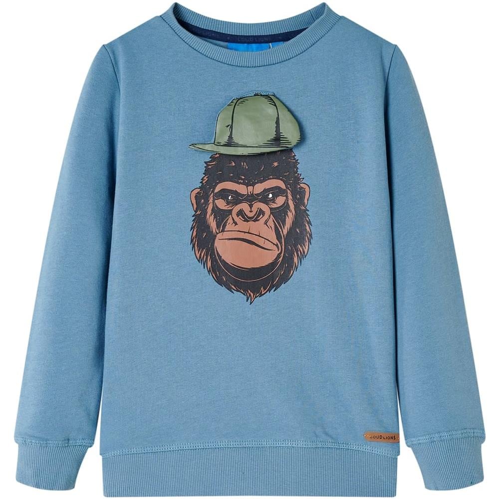 Felpa Da Bambino Con Stampa Gorilla Blu Medio 92 - Foto 1
