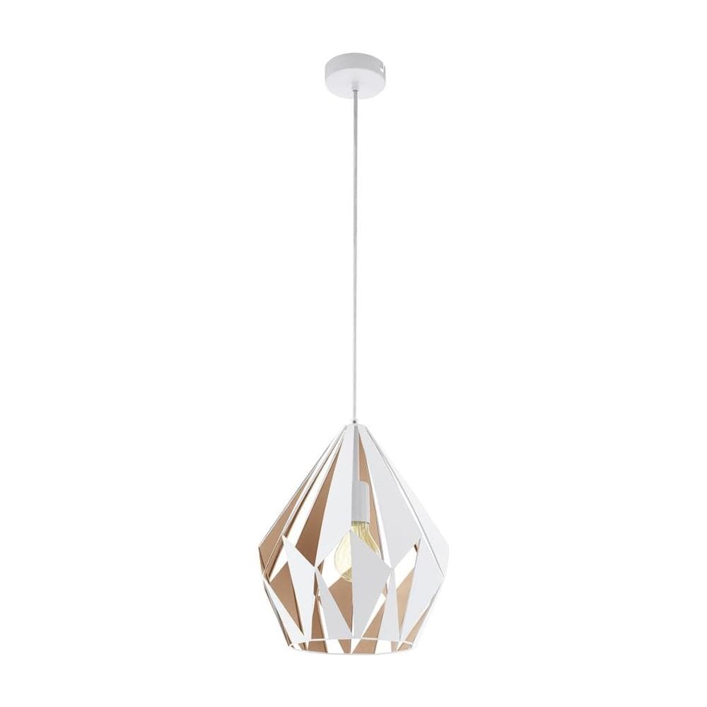 Lampada A Sospensione Carlton 1 Bianco E Oro 49932 - Foto 1