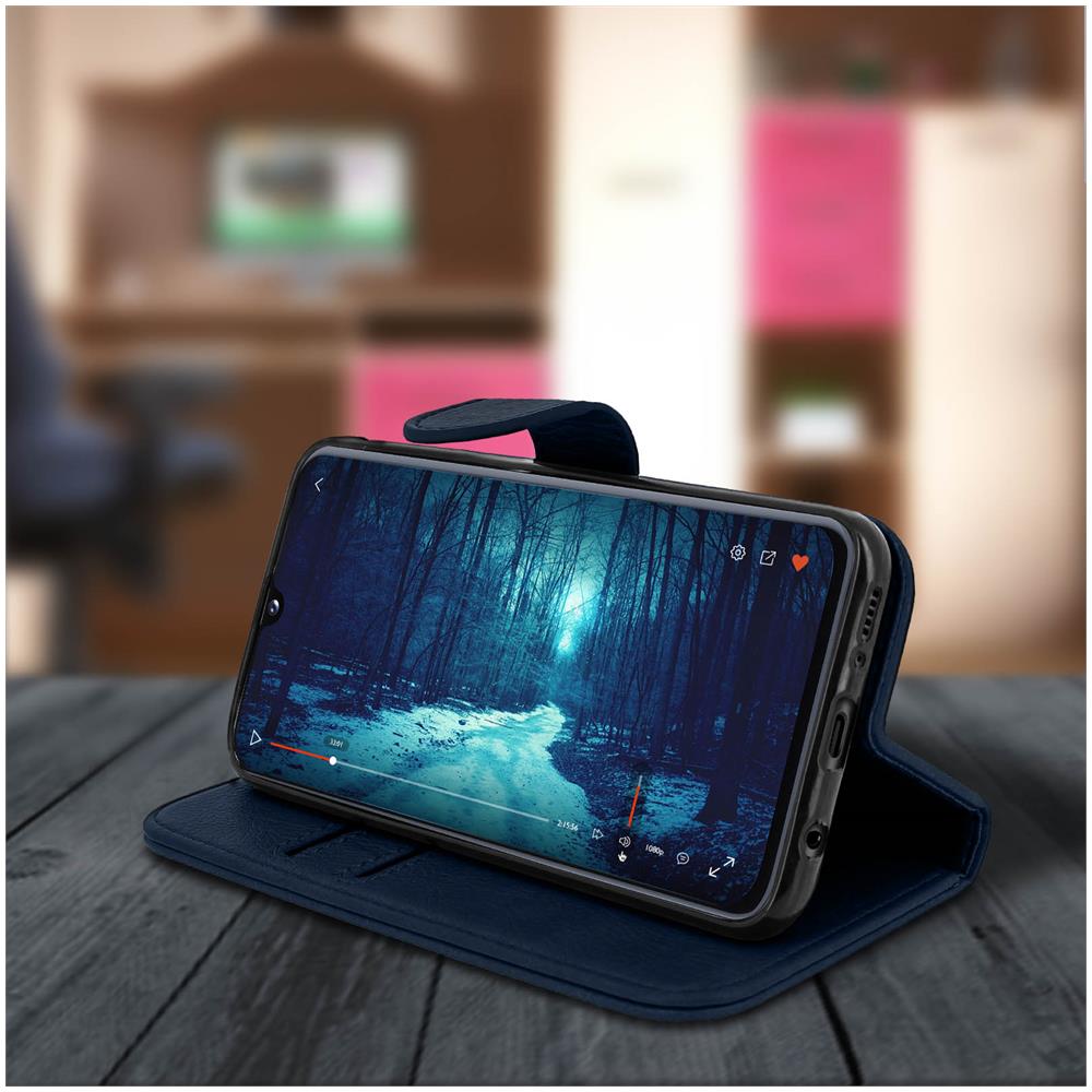 Custodia Galaxy A40 Portacarte Funzione Supporto Cover Silicone - Blu - Foto 2