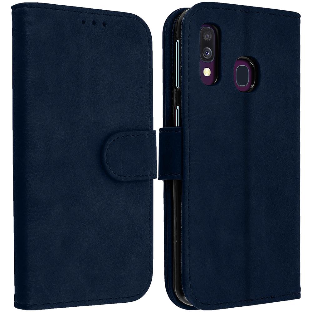 Custodia Galaxy A40 Portacarte Funzione Supporto Cover Silicone - Blu - Foto 1