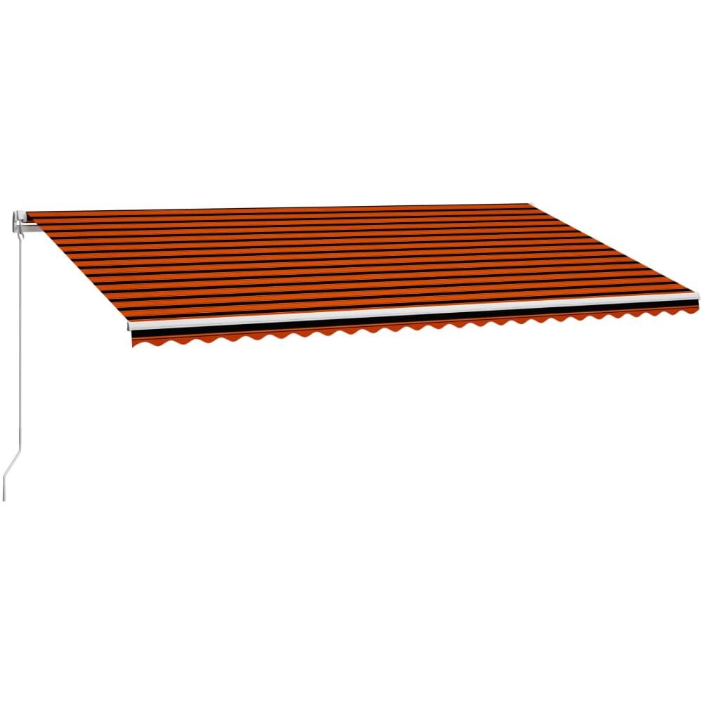 Tenda Da Sole Retrattile Manuale 600x300 Cm Arancione E Marrone - Foto 1