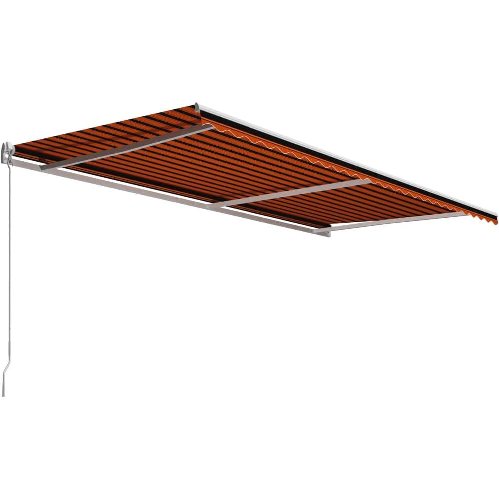 Tenda Da Sole Retrattile Manuale 600x300 Cm Arancione E Marrone - Foto 2