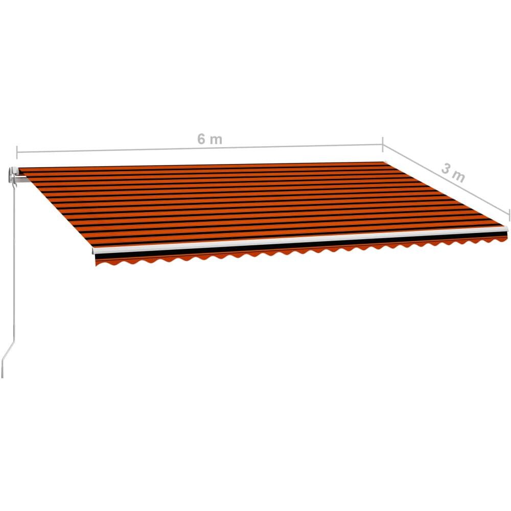 Tenda Da Sole Retrattile Manuale 600x300 Cm Arancione E Marrone - Foto 12
