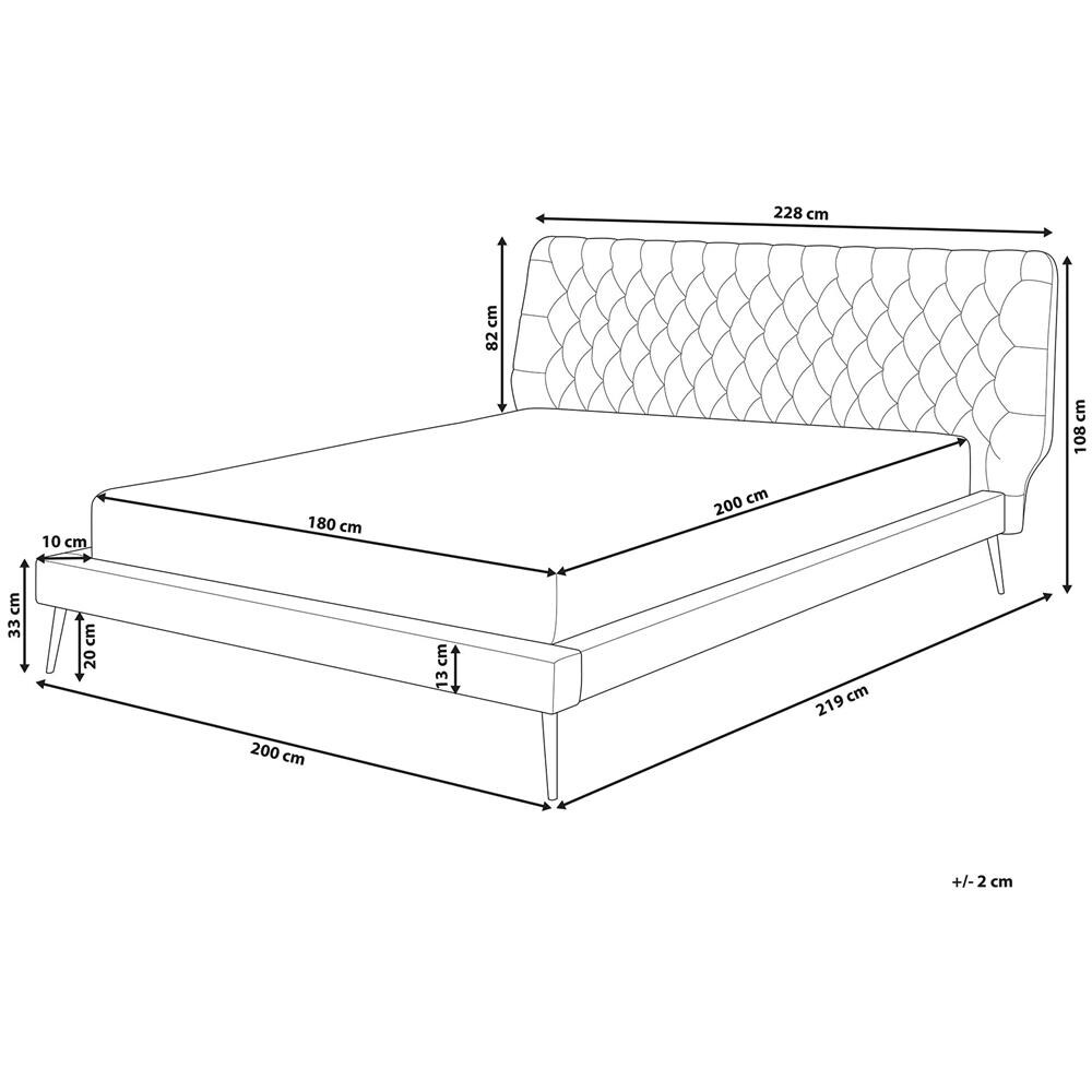 Letto In Simil Pelle Grigia Con Struttura A Doghe 180 X 200 Cm Essonne - Foto 2