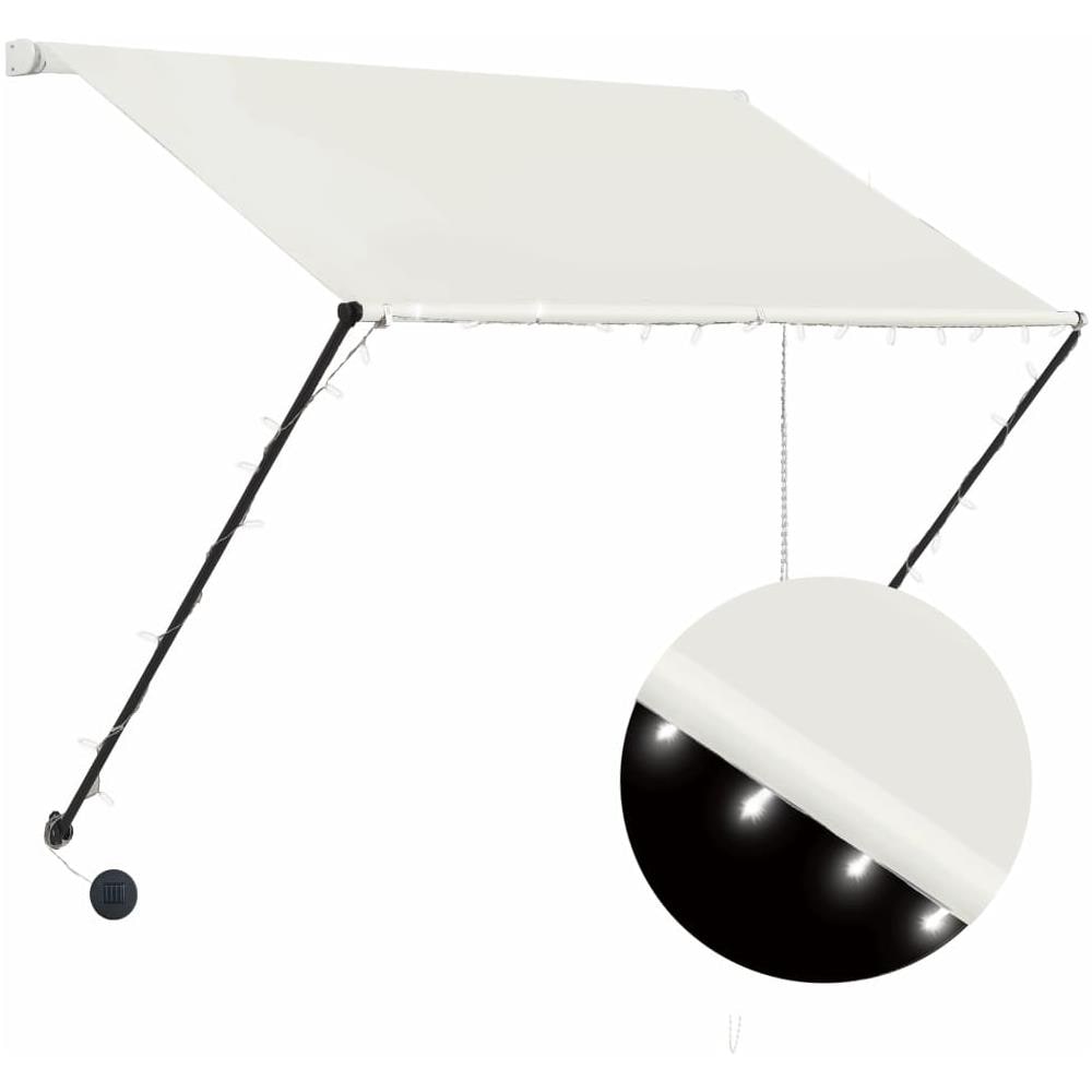 Tenda da Sole Retrattile con LED 200x150 cm Crema - Foto 1