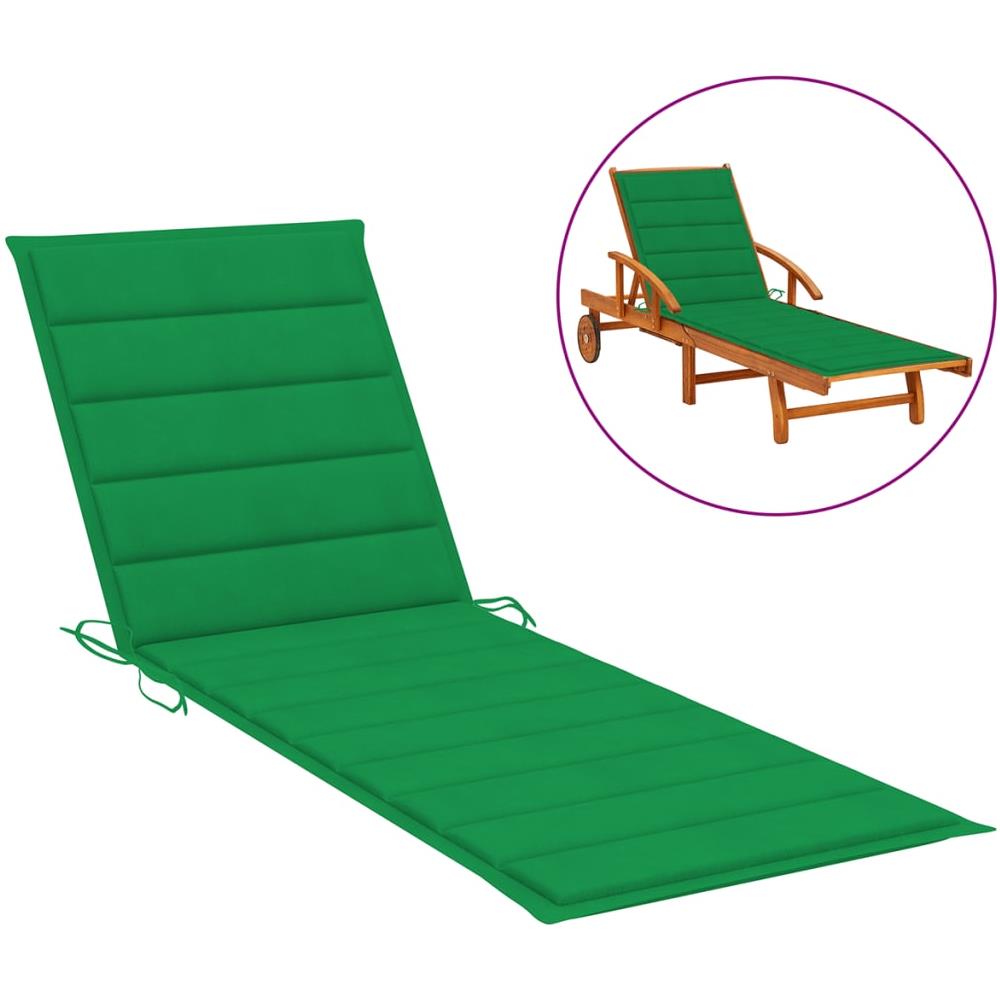 Cuscino Per Lettino Prendisole Verde 200x70x4 Cm In Tessuto - Foto 1