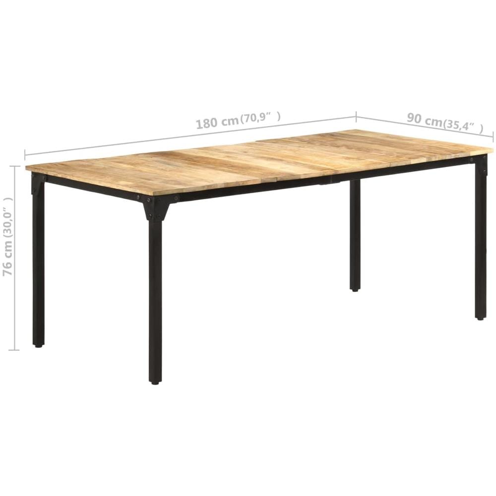 Tavolo Da Pranzo 180x90x76 Cm In Legno Massello Di Mango Grezzo - Foto 7