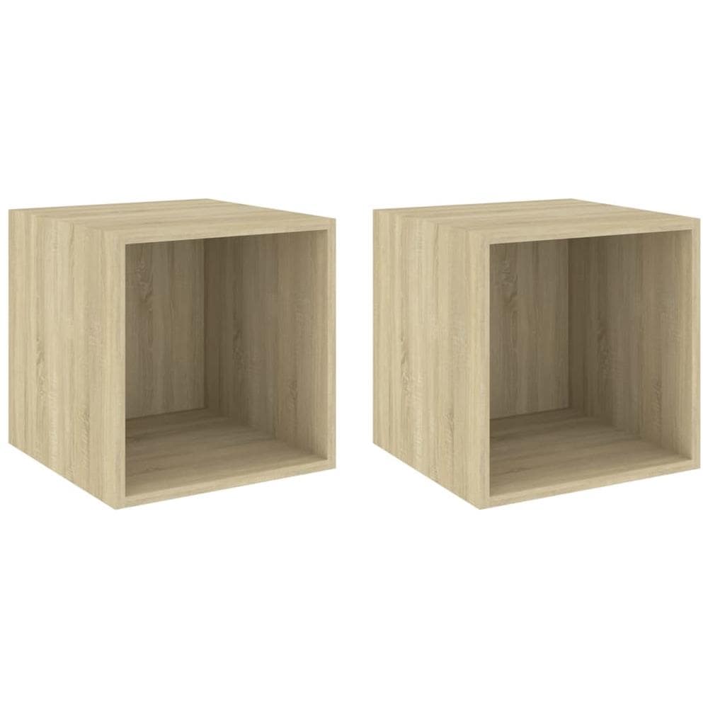 Mobili a Muro 2pz Rovere Sonoma 37x37x37 cm Legno Multistrato - Foto 2