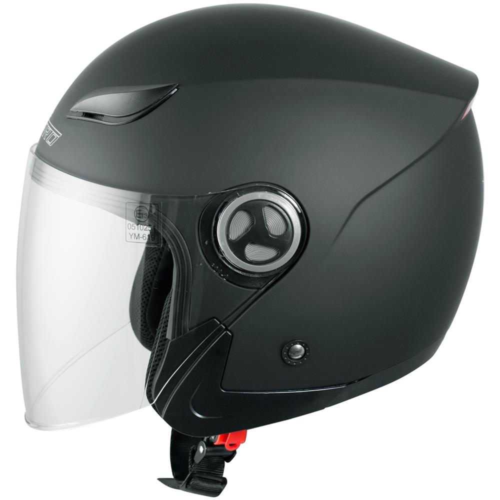 Casco Jet Visiera Scooter Moto Quad Omologato Ece 22 05 Matt Nero S - Foto 5