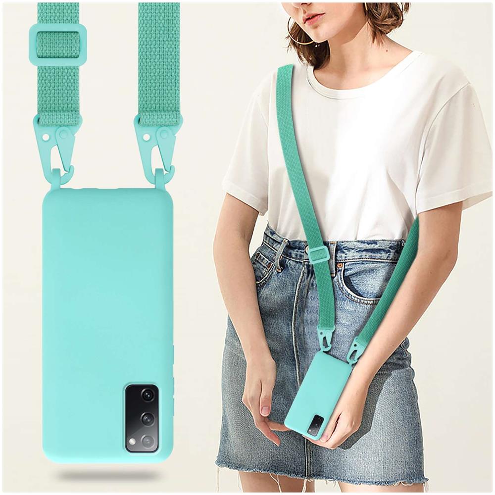 Catena Di Telefoni Cellulari Compatibile Con Samsung Galaxy S20 Fe In Liquid Turchese - Coperchio Di Protezione In Silicone Con Cordino Regolabile In Lunghezza - Foto 7