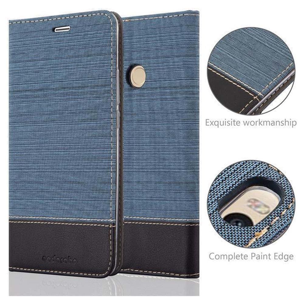 Custodia Compatibile Con Xiaomi Max 2 In Blu Scuro Nero - Coperchio Protettiva Con Chiusura Magnetica, Funzione Stand E Tasca Per Le Carte - Foto 2