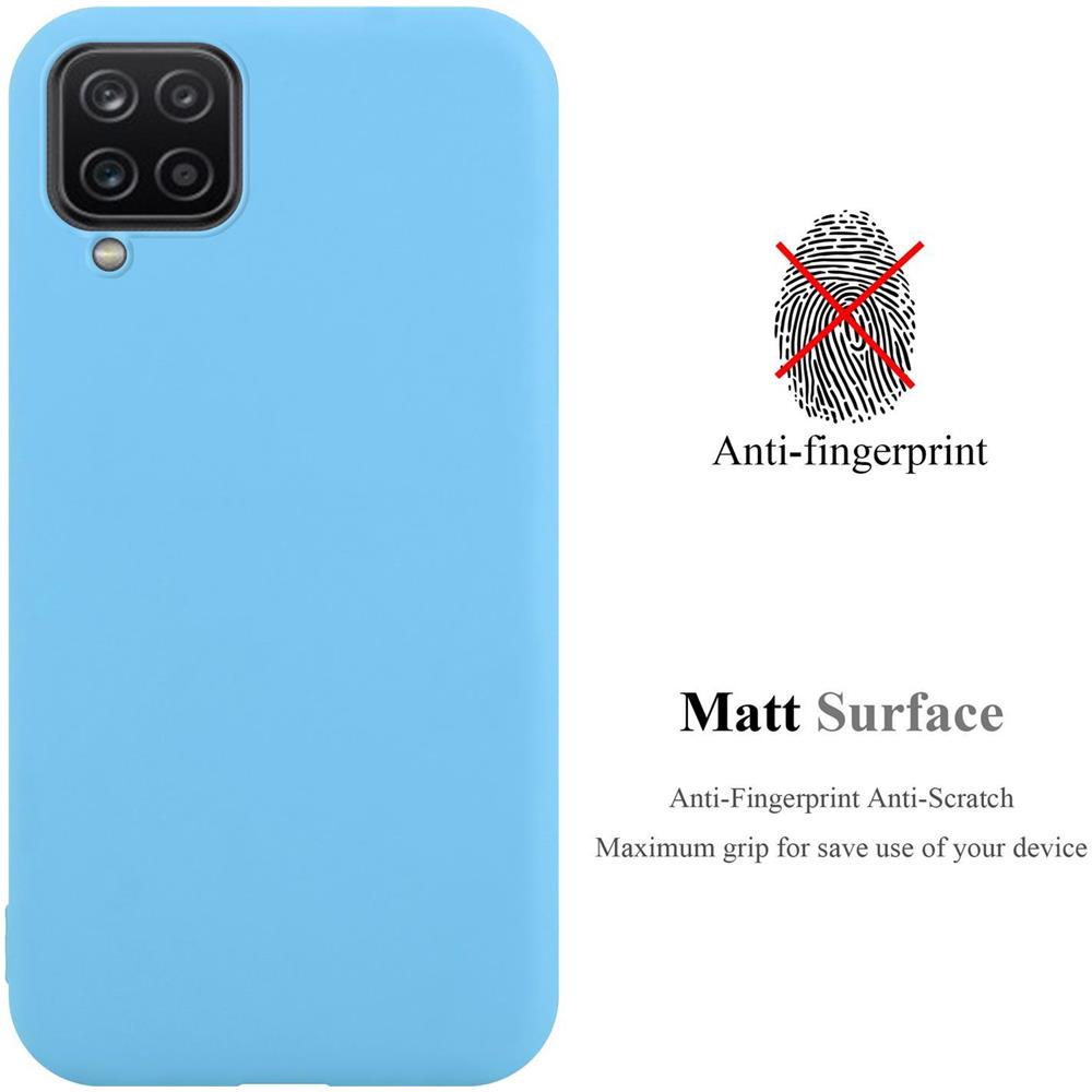 Custodia Compatibile Con Samsung Galaxy A12 / M12 In Candy Blu - Coperchio Protettivo In Silicone Tpu Flessibile - Foto 2