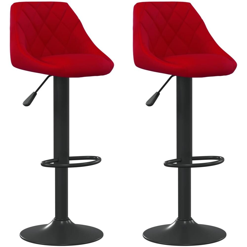 Sgabelli Da Bar 2 Pz Rosso Vino In Velluto - Foto 2