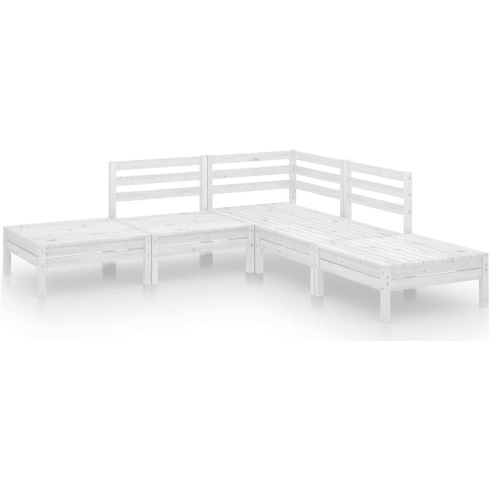 Set Salotto da Giardino 5 pz in Legno Massello di Pino Bianco - Foto 1