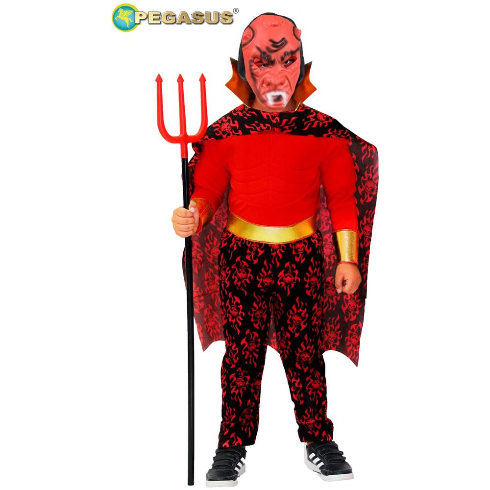 Costume Di Carnevale Pegasus Diavolo (con Muscoli) Ragazzo Tg 7/8 Anni - Foto 1