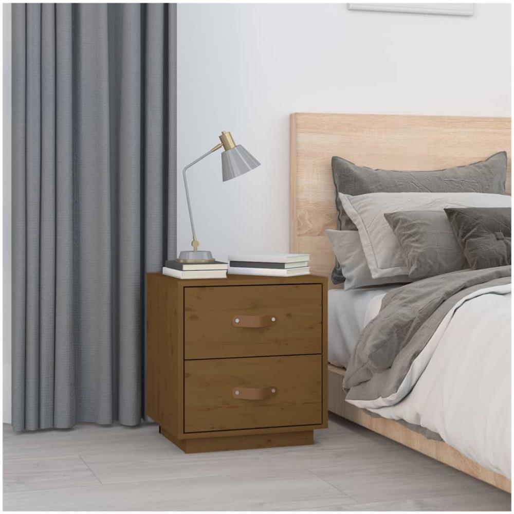 Comodini 2 Pz Miele 40x34x45 Cm In Legno Massello Di Pino - Foto 3
