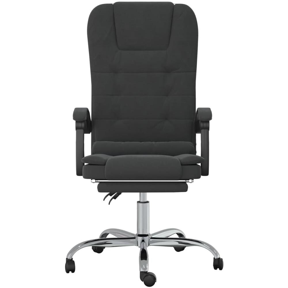 Poltrona da Ufficio Massaggiante Reclinabile Nera in Velluto - Foto 3