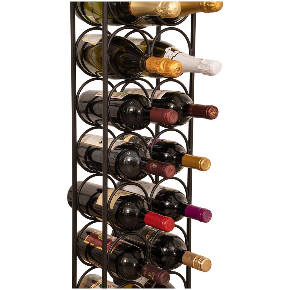 Porta Bottiglie Di Vino In Ferro Battuto | Portabottiglie Acqua E Vino 105x12x24 Cm | Porta Vino Da Terra Capienza 16 Bottiglie - Foto 3