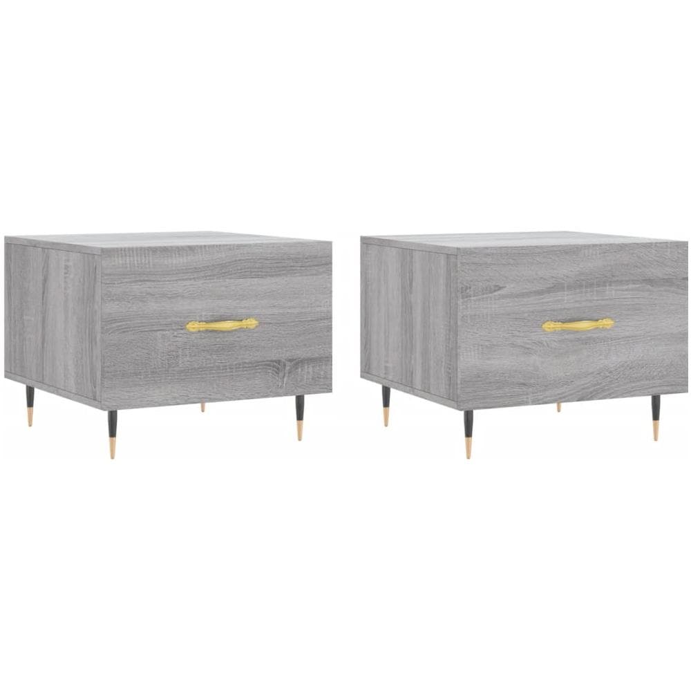 Tavolini Salotto 2pz Grigio Sonoma 50x50x40cm Legno Multistrato - Foto 2