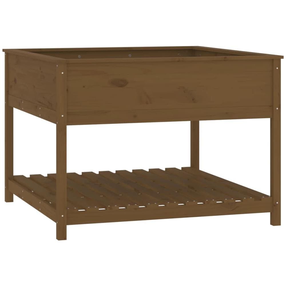 Fioriera Con Mensola Miele 111,5x111,5x81cm Legno Massello Pino - Foto 2