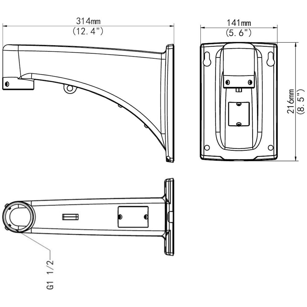 Staffa parete per Telecamere IP Uniarch Speeddome - Foto 2