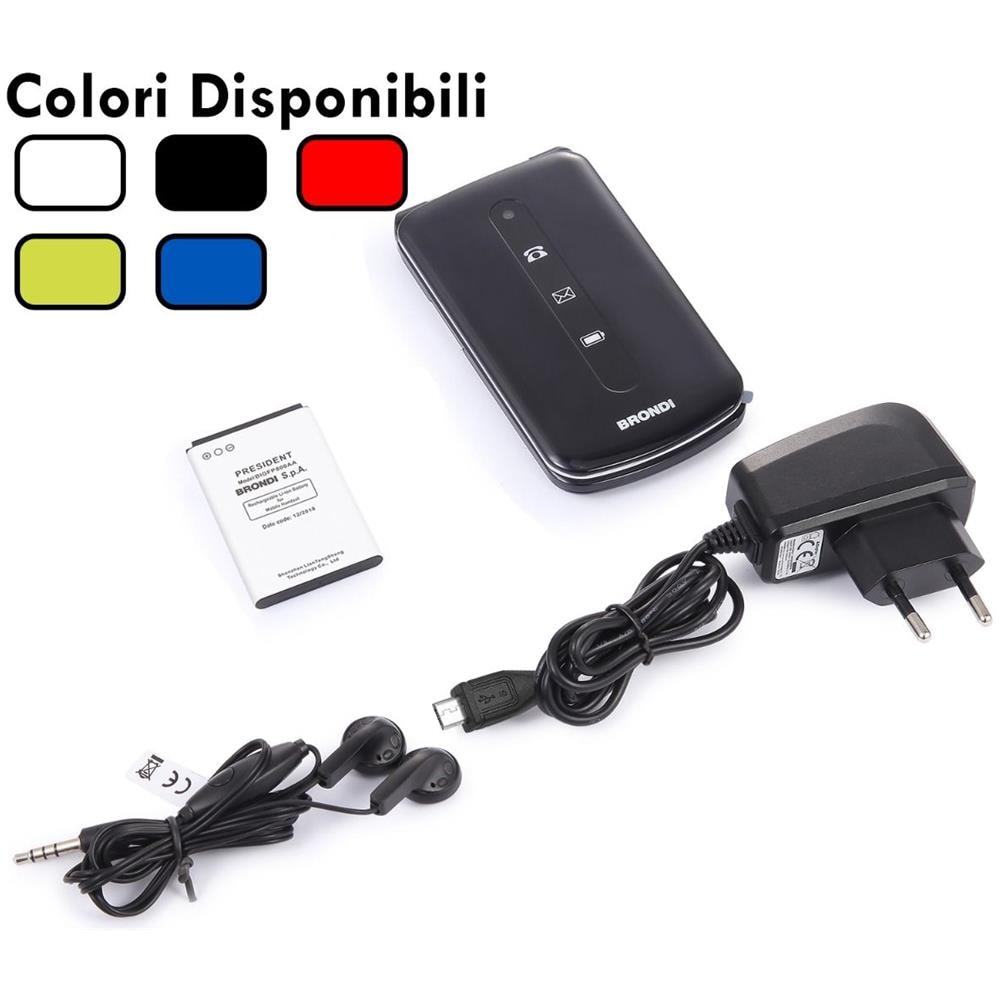 Cellulare Senior President Flip 2G Micro SD fino a 32GB Display 3” Standard Dual Sim Main Camera 1.3 MP 800mAh - Blue - Foto 3