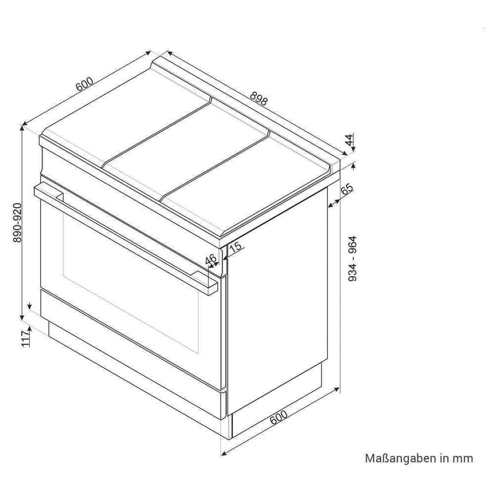 Cucina Elettrica CPF9IPOR 5 Zone di Cottura Forno Elettrico Dimensione 90 x 60 cm Colore Arancione - Foto 6