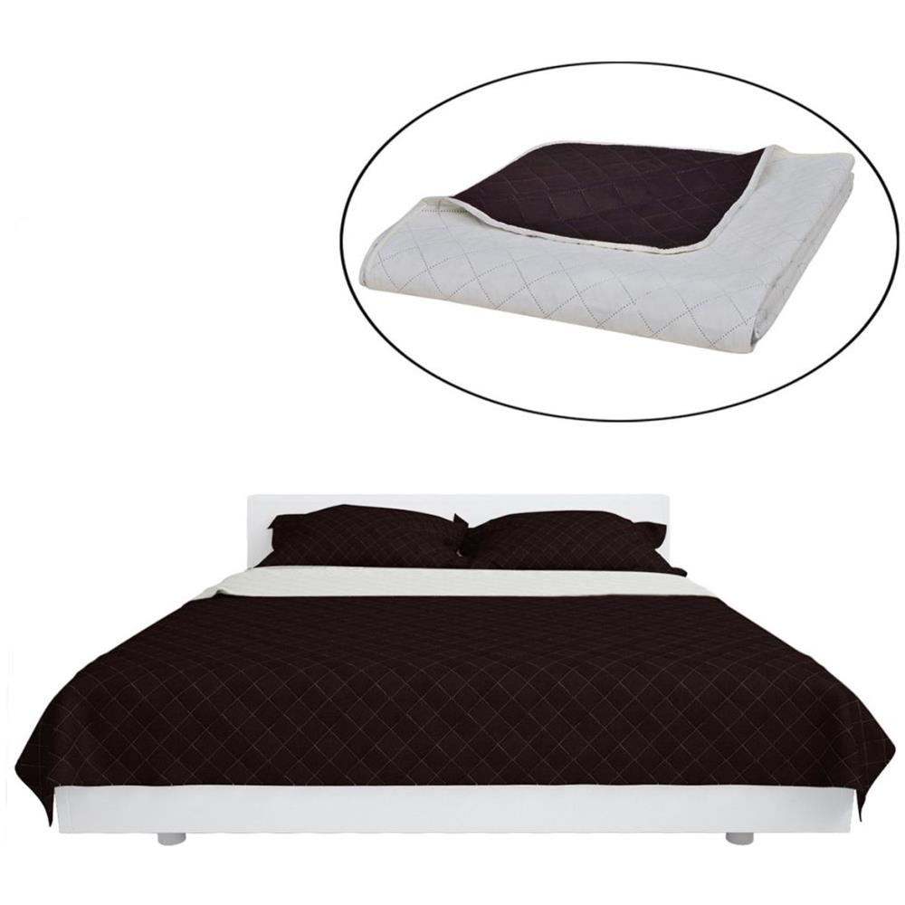 Copriletto Reversibile Beige / marrone 220 X 240 Cm - Foto 1