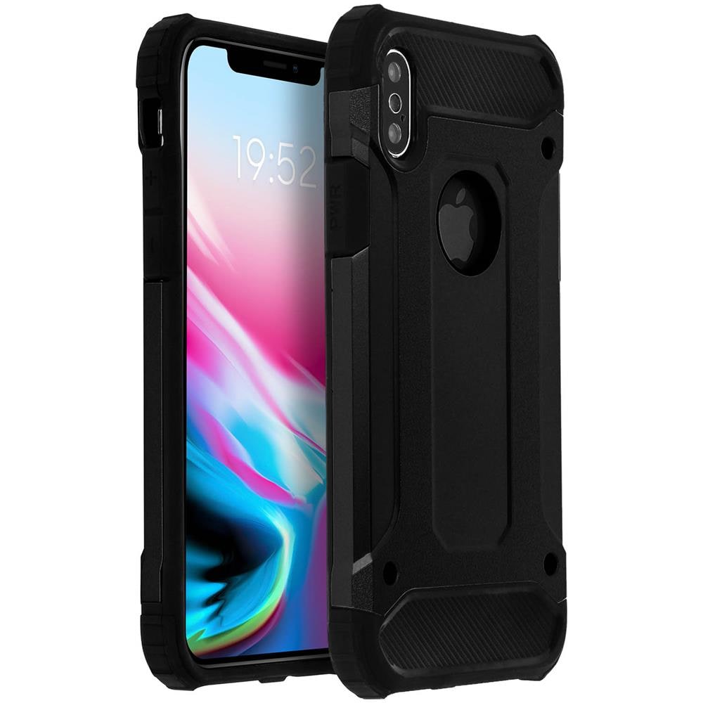 Cover Iphone X / Xs Protezione Antishock Bi-materiale Anti-caduta (1.80m) - Nero - Foto 1