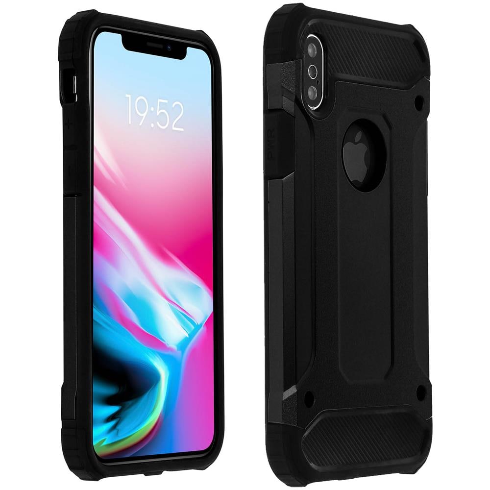 Cover Iphone X / Xs Protezione Antishock Bi-materiale Anti-caduta (1.80m) - Nero - Foto 2