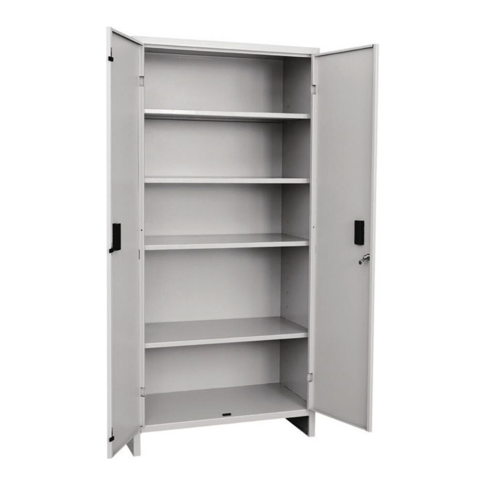 Armadio Multiuso E Archivio In Metallo 4 Piani Tetto Piano Pratiko Tp 80 Grigio - Foto 3