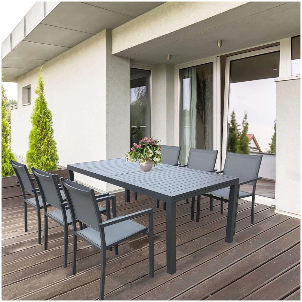 Dexter - Tavolo Da Giardino Allungabile In Alluminio Da 160 X 90 Cm - Foto 2