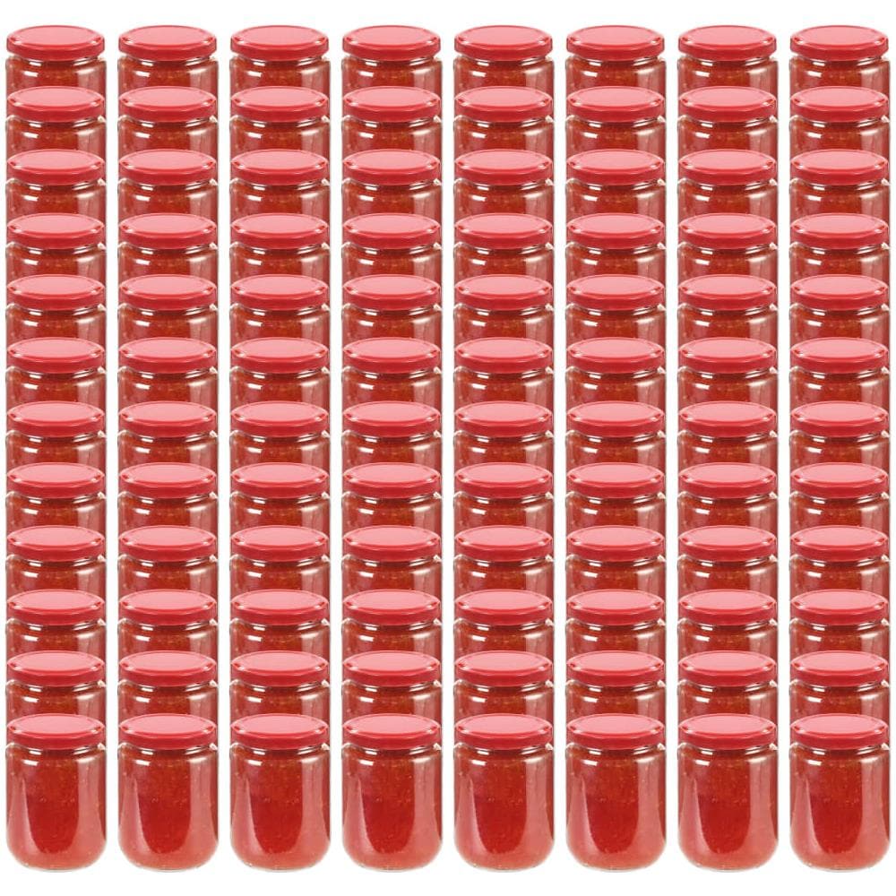 Vasi Per Marmellata In Vetro Coperchio Rosso 96 Pz 230 Ml - Foto 1