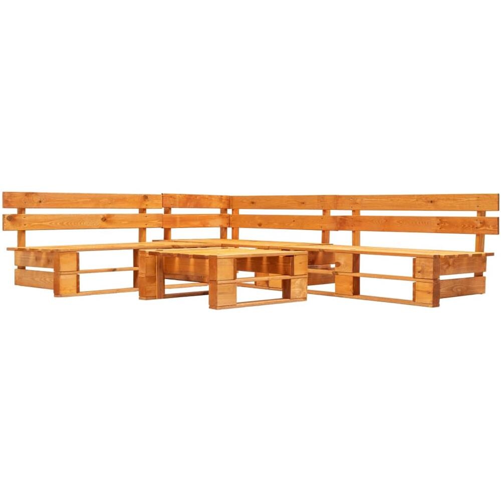 Set Divani Da Giardino Su Pallet 4pz Marrone Miele Legno Fsc - Foto 1