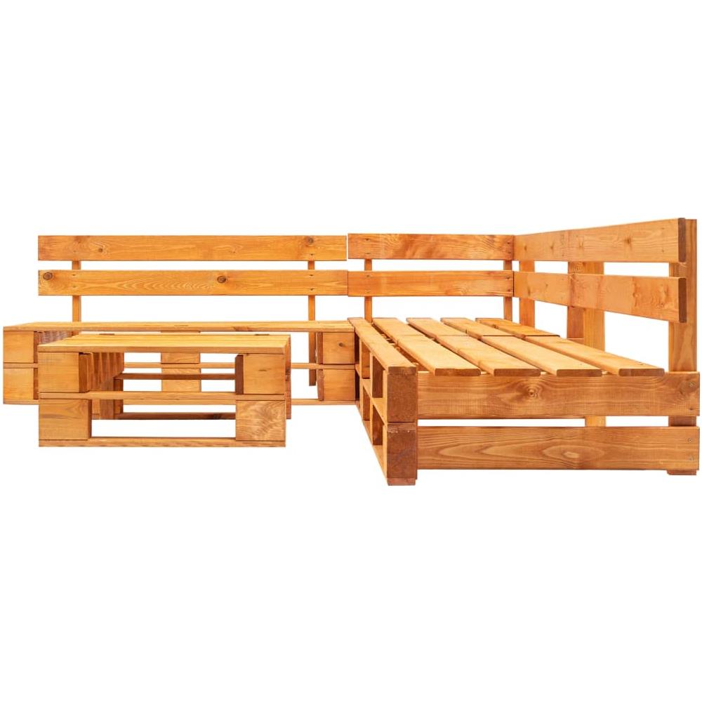 Set Divani Da Giardino Su Pallet 4pz Marrone Miele Legno Fsc - Foto 2