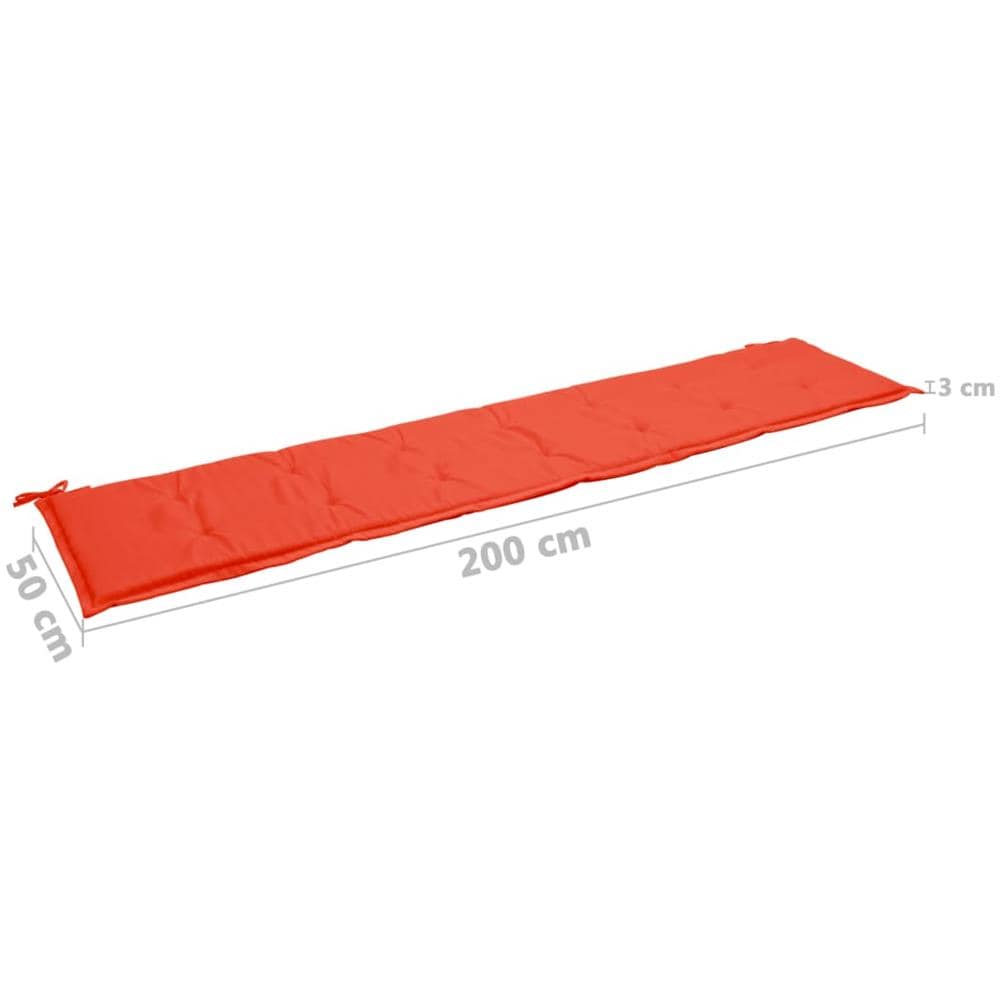 Cuscino per Panca da Giardino Rosso 200x50x4 cm - Foto 6