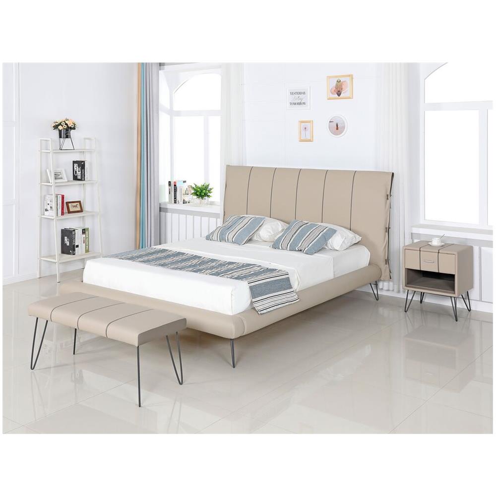 Comodino In Similpelle Beige Betin - Foto 2