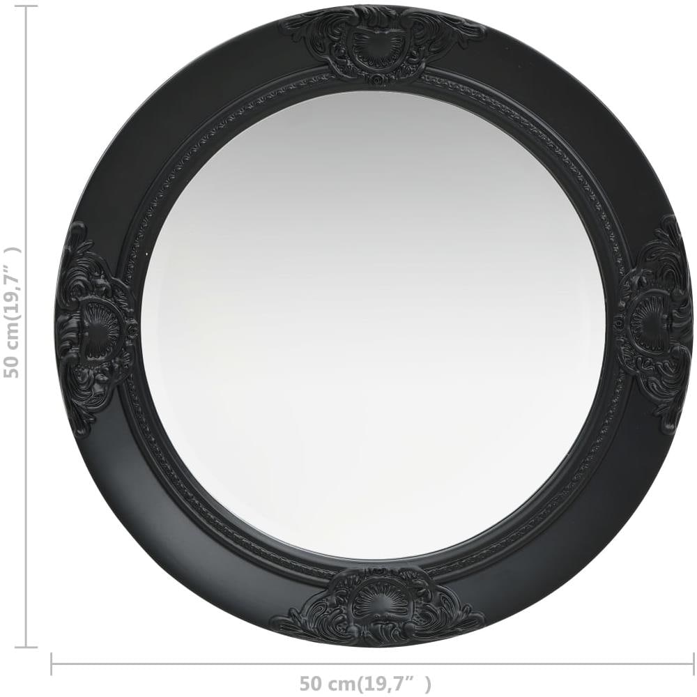 Specchio Da Parete Stile Barocco 50 Cm Nero - Foto 5