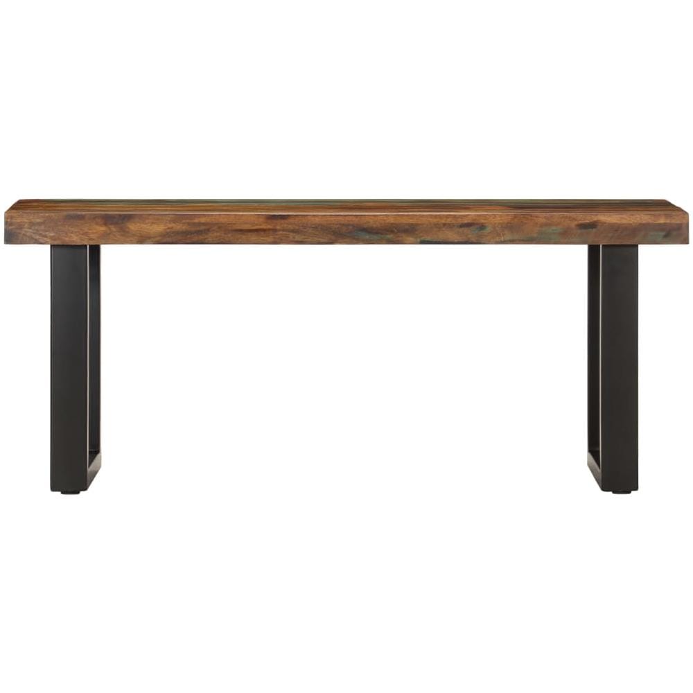 Panca 110 Cm In Legno Massello Di Recupero E Acciaio - Foto 2