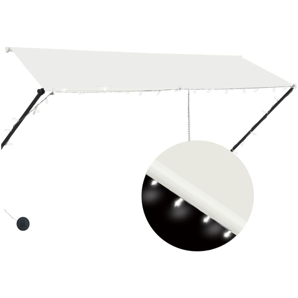 Tenda da Sole Retrattile con LED 300x150 cm Crema - Foto 1