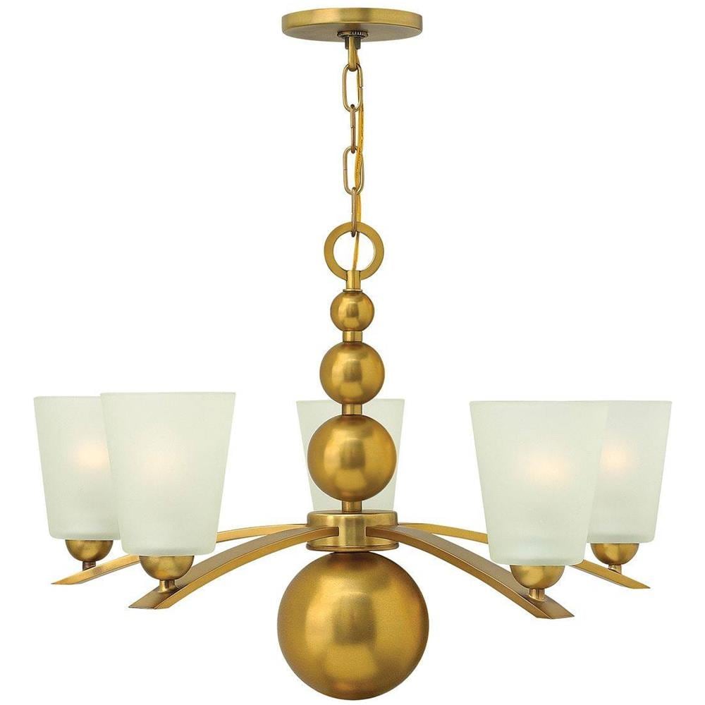 Lampadario A 5 Luci Multibraccio Finitura Ottone Vintage, Attacco E27 - Foto 1