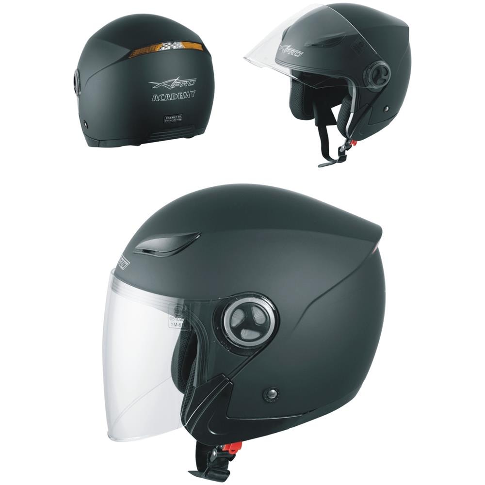 Casco Jet Visiera Lunga Scooter Moto Quad Omologato Ece 22 05 Nero Opaco Xl - Foto 1