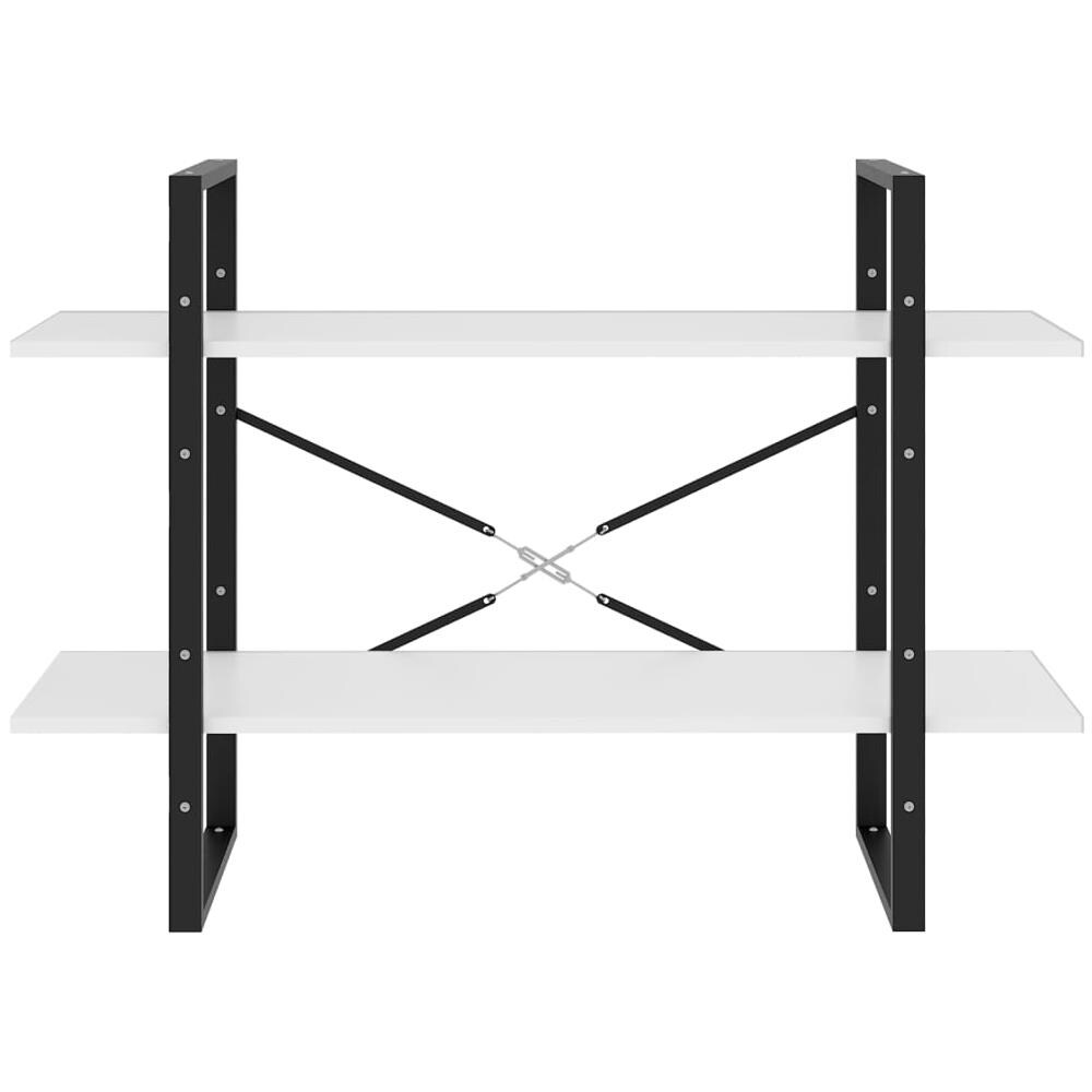 Libreria a 2 Ripiani Bianca 100x30x70 cm in Legno Multistrato - Foto 2